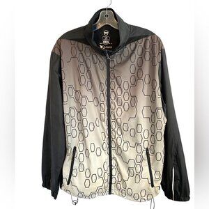 Whiteridge Silver and Black Windbreaker  Jacket Mens Lg X Series
